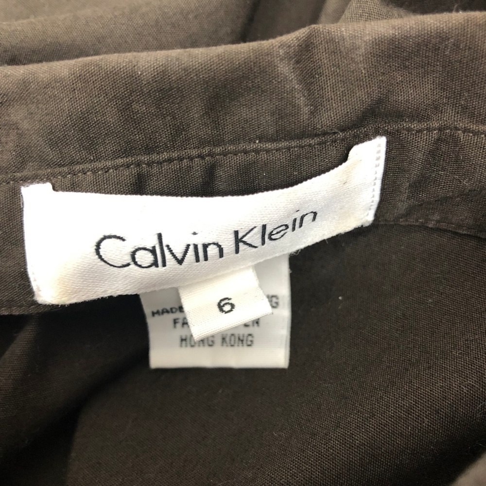 Calvin Klein Brown Ruffled Cropped Shirt Top - Picture 6 of 7